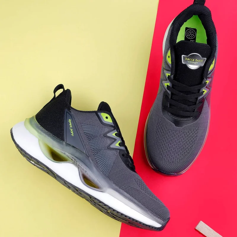 Bacca Bucci Grey Hypersoft Series Ultra-Rebounce Running Shoes for Men | Best Price UAE